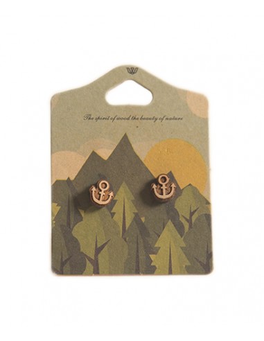 Wooden Earrings - Anchor