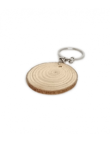 Round Wooden keyring