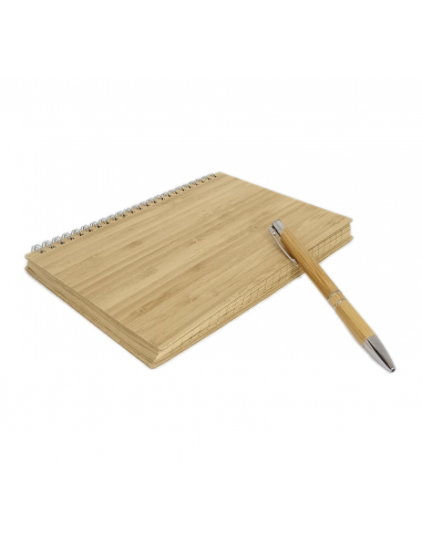 Libreta y Bolígrafo de Bambú