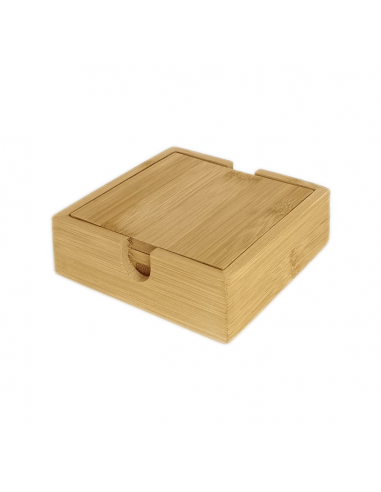 Set de Posavasos de Bambú + caja